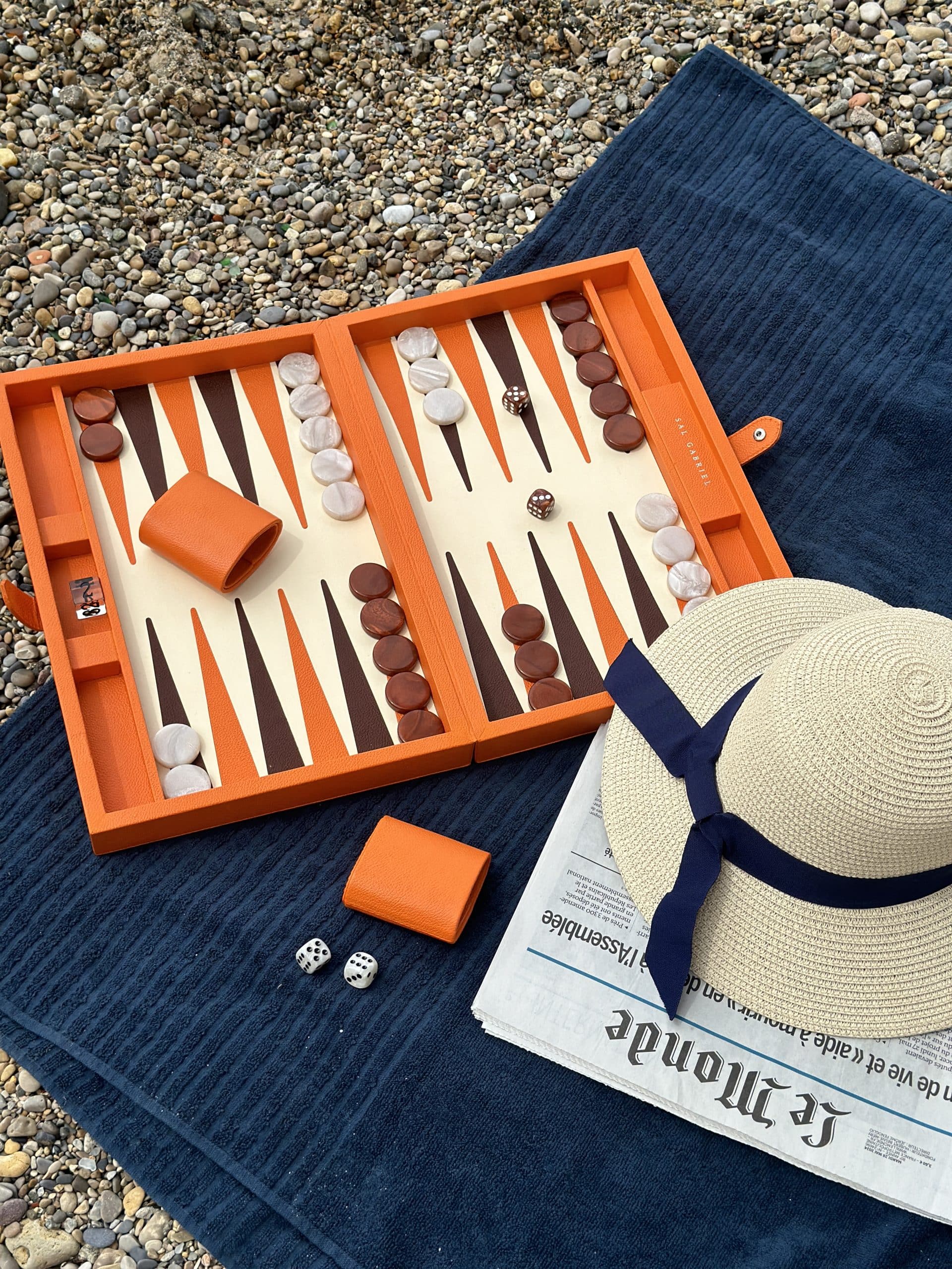 Sal Gabriel Backgammon Leather Luxury at the beach in Cannes